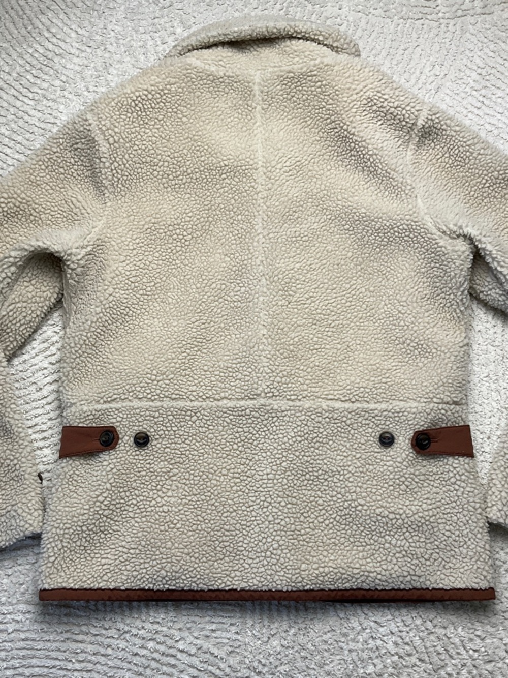 Patagonia Women's Divided Sky Jacket Sherpa with Brown Trim Size Medium - Picture 15 of 16